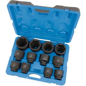 PS1201 6-Point SAE Socket Set - 1", Impact, Standard, 12, 2-1/2"; 2-1/4"; 2-1/8"; 2-3/4"; 2-3/8"; 2-5/8"; 2-7/8"; 2-9/16"; 3"; 3-1/2"; 3-1/4"; 3-1/8", Black Phosphate, Chrome Molybdenum, ANSI