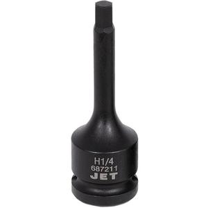 Impact Bit Socket - Hex, 1/2", 1/4", 3", SNCM8660 Tool Steel