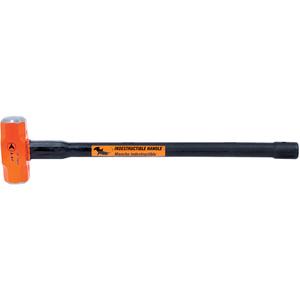 USH-1030 Sledge Hammer with Indestructible Handle - 10 lbs., Polished, Solid Steel, 30", Vulcanized Rubber, Spring Steel, Forged Steel, Unbreakable
