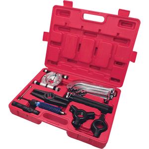 22-Piece 10-Ton Hydraulic Gear Puller Set - (1) Hydraulic Ram; (3) 4" Puller Legs; (3) 6" Puller Legs; (3) 8" Puller Legs; (1) Collar; (1) Twin Head; (1) Triple Head; (1) End Cap; (1) 2" Ram Extension; (1) Yoke; (1) 4-1/2" Bearing Separator; (2) Main Rods; (2) Extension Rods