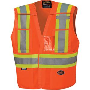 6930 Drop Shoulder Tear-Away Safety Vest - High Visibility Orange, Yellow & Silver, 2X-Large/3X-Large, 4X-Large/5X-Large, Polyester, Meets/Exceeds CSA Z96 Class 2 - Level 2