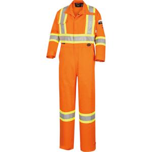 5555 High Visibility FR Rated & Arc Rated Safety Coveralls - 36, 60, 62, 64, 66, High Visibility Orange, 11 cal/cm², NFPA 70E/ASTM F1506/NFPA 2112, 2, Cotton, CSA Z462-24, CGSB 155.20-2017, TPP 11.8 cal/cm²