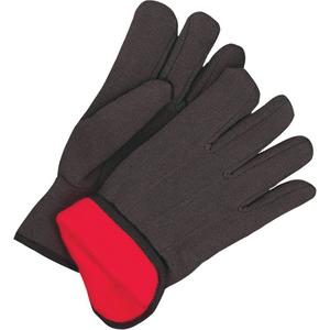 Classic Jersey Gloves - One Size, Black, Red Fleece, Slip-On