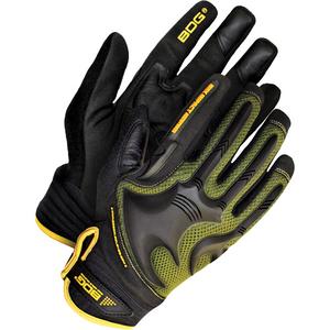 X-Site™ Mechanics Gloves with Padded Palm - Large, 2X-Large, Hook & Loop, Synthetic, Black & Yellow