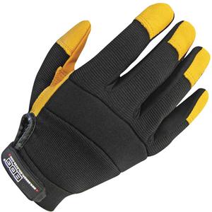 X-Site™ Mechanic's Gloves - Large, 2X-Large, Medium, Small, X-Large, Grain Goatskin, Black & Yellow, Hook & Loop