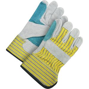 Classic Fitter's Gloves - One Size, Fleece, Split Cowhide, Safety, Rubberized
