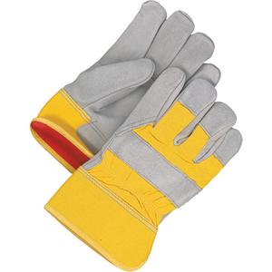 Classic Fitter Gloves - One Size, Foam Fleece, Split Cowhide, Safety, Rubberized