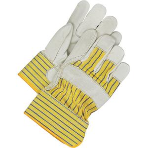 Classic Fitter Gloves - Large, 3X-Large, Unlined, Grain Cowhide, Safety, Canvas/Rubberized/Cotton, Wing, Black & Yellow