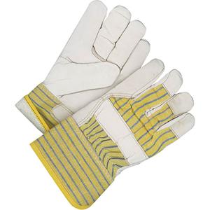 Classic Fitter Gloves - One Size, Cotton Fleece, Grain Cowhide, Safety, Rubberized