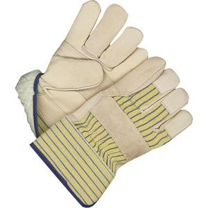 Classic Fitter Gloves with Patch Palm - One Size, Acrylic-Pile, Grain Cowhide, Safety, Rubberized