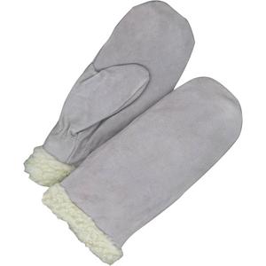 Classic Lined Split Cowhide Mitt - One Size, Mitt, Pearl Grey
