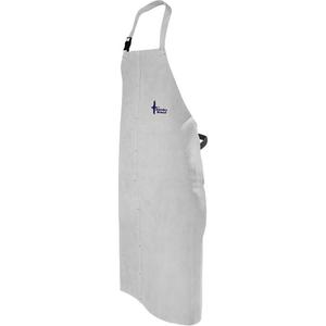 Leather Welding Apron - Bib, 52", Pearl Grey