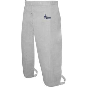 Leather Welding Apron - Split-Leg Waist, 32", Pearl Grey