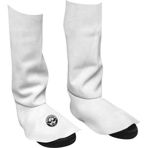 Leather Welding Spats - 15", Pearl Grey