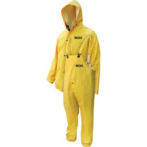 Deny™ 3-Piece FR Rainwear Suit - 2X-Large, Yellow, PVC/Polyester, 0.35 mm
