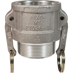 Cam & Groove Coupler - Aluminum, Type B, 1-1/2", Male NPT, 250 PSI