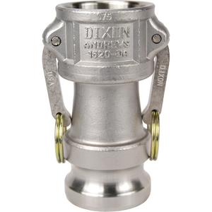 Dixon® Cam & Groove Coupler x Adapter - Stainless Steel, 250 PSI, A, 2", 1-1/2"