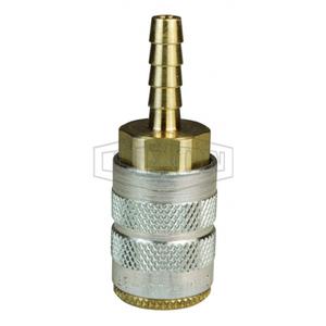 F-Series Pneumatic Manual Standard Hose Barb Coupler - Brass, None, 1/4", None, 500 psi