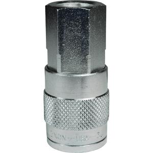 J-Series Automotive Pneumatic Female Thread Coupler - Steel, Female NPTF, 3/8", 500 psi