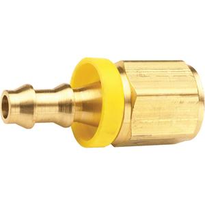 Push-on Hose Barb Fitting - Brass, Male NPTF, 3/8"