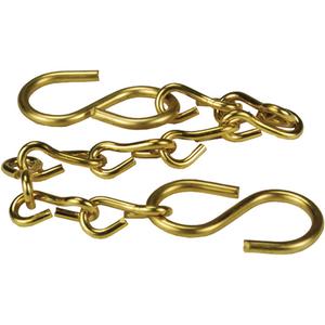 Jack Chain with S-Hook - 0.07 lbs, 1', Brass, Natural Finish