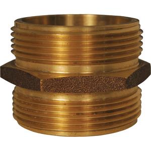Double Male Hex Nipple Brass - Brass, Male NPT, 1"