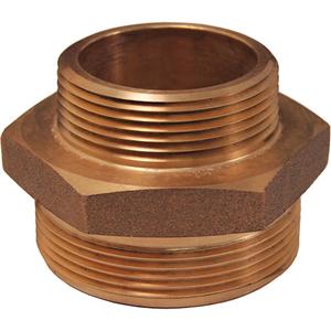Domestic Double Male Hex Nipple Brass - Brass, Male NPT, 1"