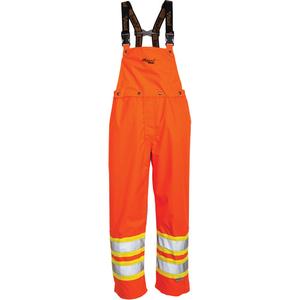 Journeyman® 300D Bib Pants - High Visibility Orange, Silver, Large, 4X-Large, Polyester, ANSI/ISEA 107-2015 Class E, CSA Z96-15 Class 2 Level 2