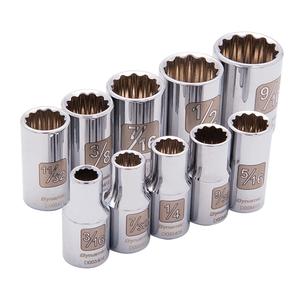 12-Point SAE Socket Set - 1/4", Hand/Standard, Standard, 10, 1/4", Rail