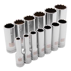 SAE Socket Set - 3/8", Hand/Standard, Deep, 13, Limited Lifetime