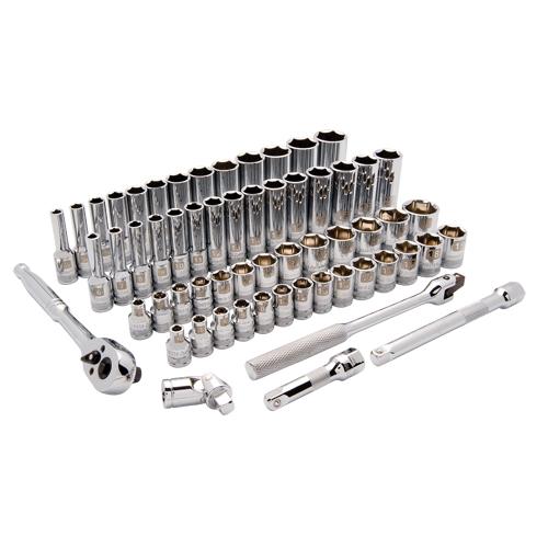 SAE/Metric Socket Set - 3/8", Hand/Standard, Deep, 60, Limited Lifetime