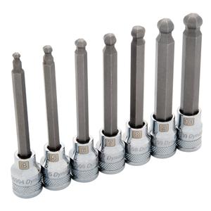 Long Metric Ball Nose Socket Set - 7, 3/8, Hex, Limited Lifetime