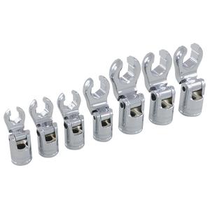SAE Flex-Head Crow-Foot Socket Set - 3/8", Hand/Standard, 7, Limited Lifetime
