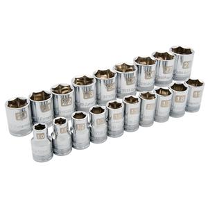 Metric Socket Set - 1/2", Hand/Standard, Standard, 19, 6-point, Limited Lifetime
