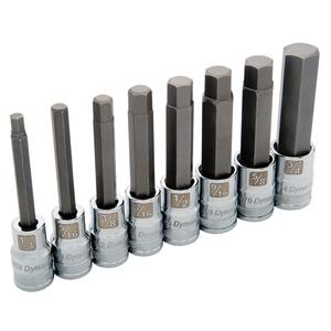 Long SAE Socket Set - 8, 1/2, Hex, Limited Lifetime
