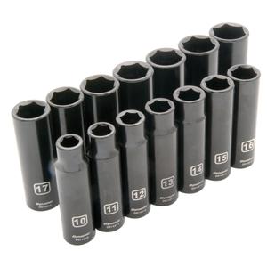 Metric Socket Set - 1/2", Impact, Deep, 14, 1/2, 6-point, Limited Lifetime