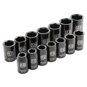 Metric Socket Set - 1/2", Impact, Standard, 14, 1/2, 6-point, Limited Lifetime
