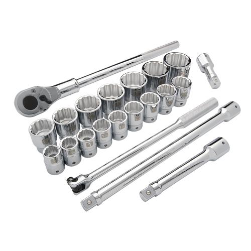 SAE Socket Set - 3/4", Hand/Standard, Standard, 21, 12-point, Limited Lifetime