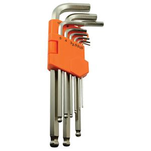 Ball End Hex Key Set - 9, Metric, Limited Lifetime