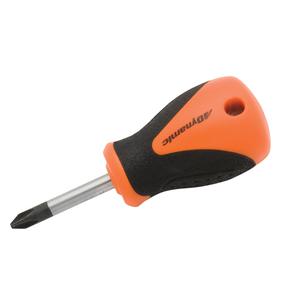 Philips Stubby Screwdriver - #1, 1-1/2", Round, Cushion Grip, 3-4/5", Limited Lifetime
