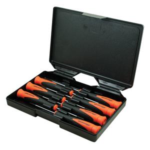 Precision Screwdriver Set - 7 Pcs., Cushion Grip, 2", Round, Philips & Slotted