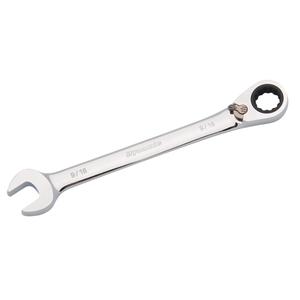 Reversible Combination Ratcheting Wrench - 12, 6-1/4", 3/8", 7/16", 1/2", 9/16", 5/8", 3/4", Chrome, Plain, Limited Lifetime