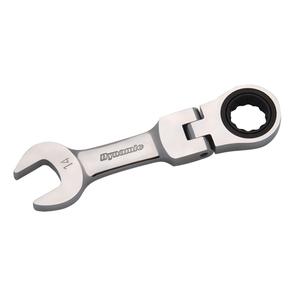 Metric Stubby Flex-Head Ratcheting Wrench - 5", 3/4", Plain, Limited Lifetime