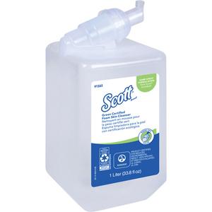 Scott® Essential™ Green Certified Skin Cleanser - Liquid, 1 L, Plastic Cartridge, Unscented, Clear