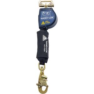 Nano-Lok™ Arc Flash Self-Retracting Lifeline - 8', 1, Web, Swivel, Without Unit Connector, Steel, Snap Hook, Steel