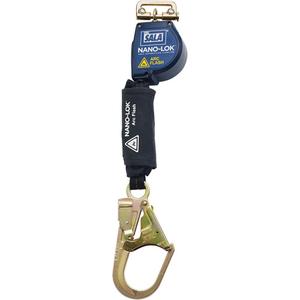 Nano-Lok™ Arc Flash Self-Retracting Lifeline - 8', 1, Web, Swivel, Without Unit Connector, Steel, Rebar Hook, Steel