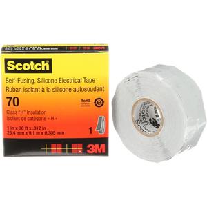 Scotch® Self-Fusing Silicone Rubber Electrical Tape - 25.4 mm (1"), 9 m (30'), 12 mils, Grey