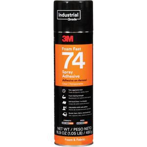Foam Fast 74 Spray Adhesive - 24 oz., Aerosol Can, Clear, 16.9 oz.