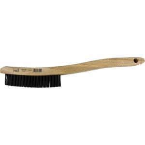 Curved Handle Scratch Brush - 6", 13-3/4", 3 x 19, 1-1/8", Steel, 15/16", 0.014"