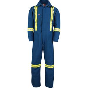 Dupont™ Nomex® IIIA Deluxe Coveralls - Large (Tall), 5X-Large (Tall), Royal Blue, 6 cal/cm², NFPA 70E/NFPA 2112, 1, Tall, 93% Nomex®, 5% Kevlar® and 2% P-140 carbon, Fluorescent lime-yellow and silver
